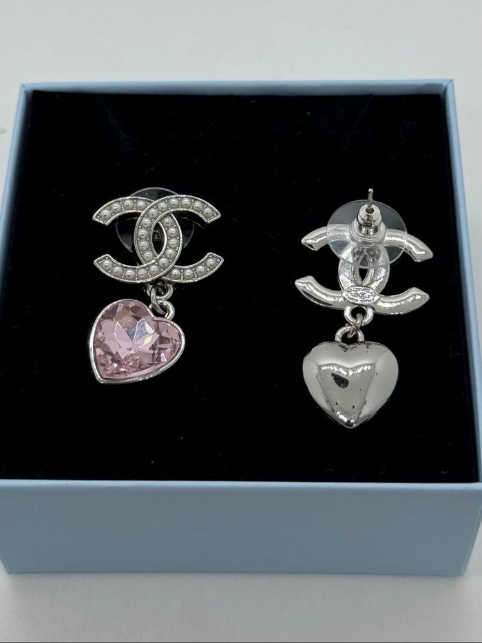 Boucles d’oreilles pendantes argenté zircon rose - photo numéro 3