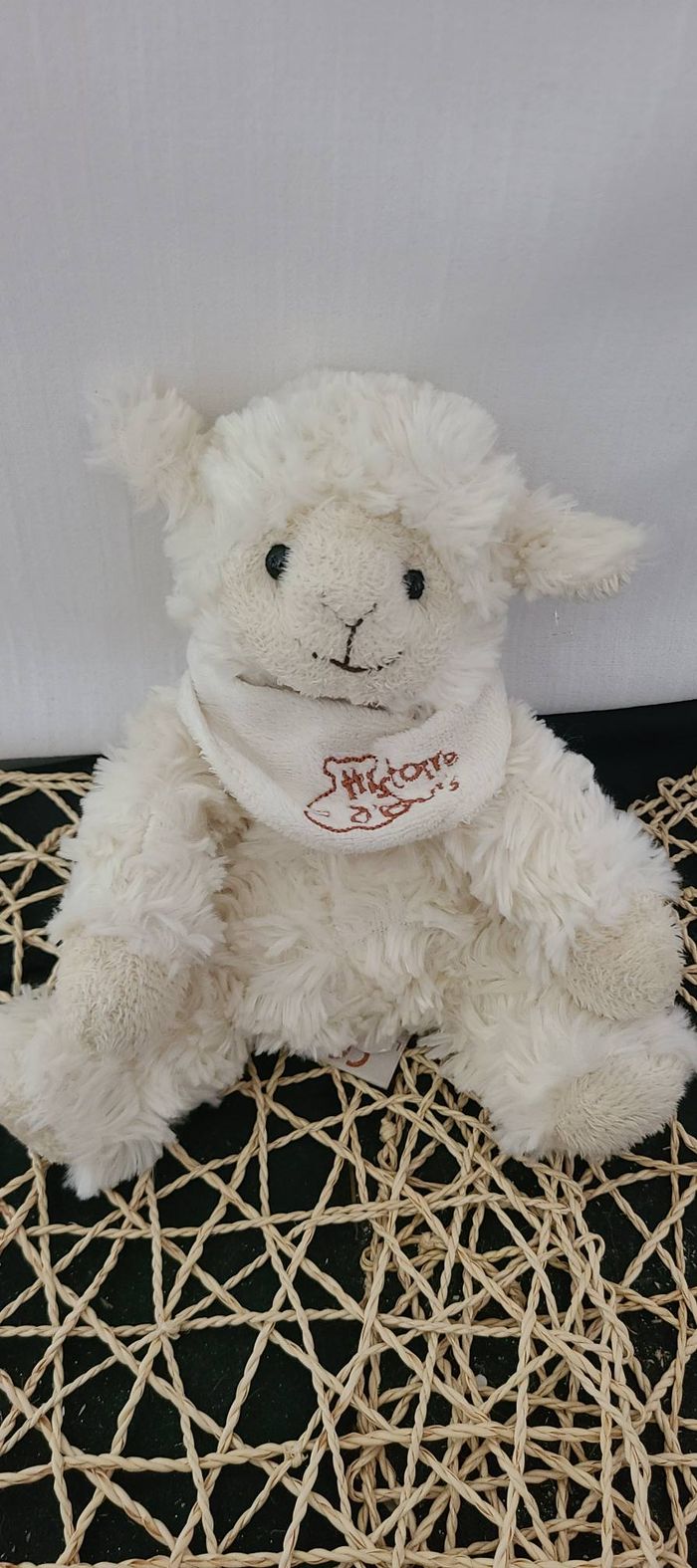 Peluche mouton agneau 20 cm bandana blanc histoire d'ours - photo numéro 3