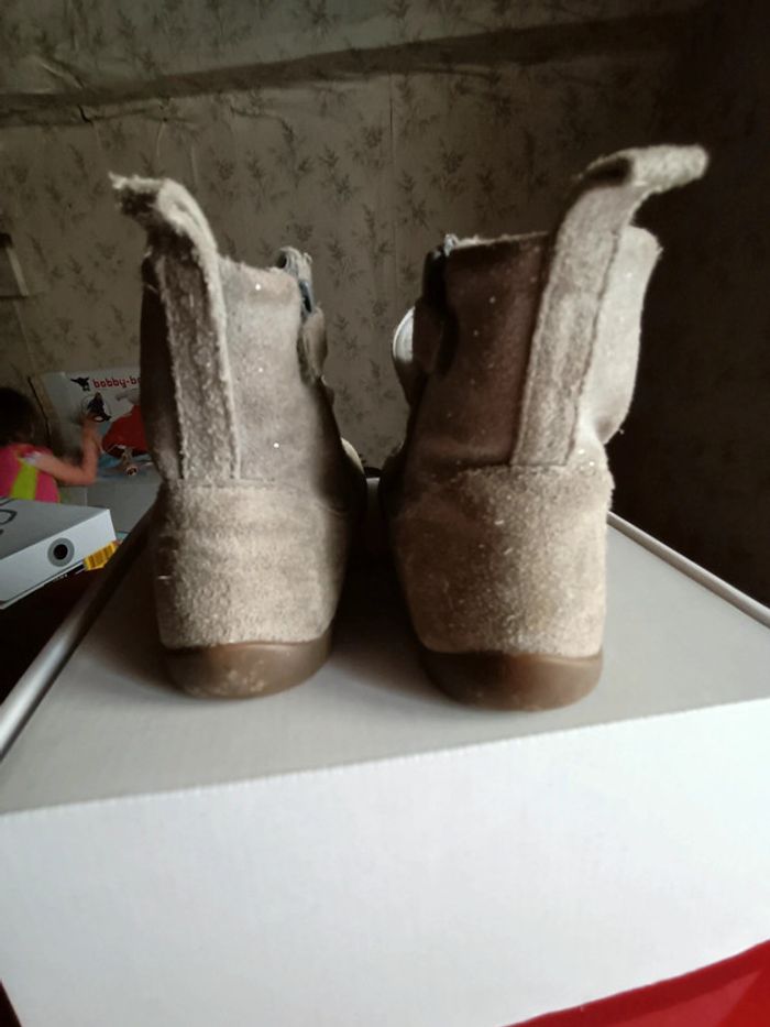 Bottines cuir gris 26 Vertbaudet - photo numéro 3