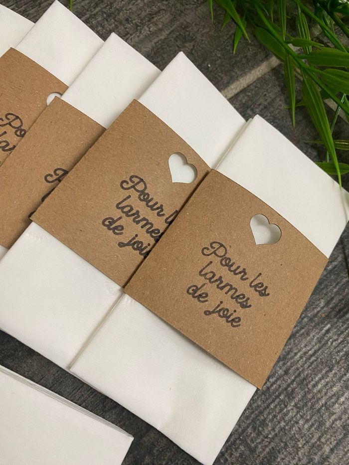100 mouchoirs + pochettes pour larmes de joie mariage baptême - photo numéro 3