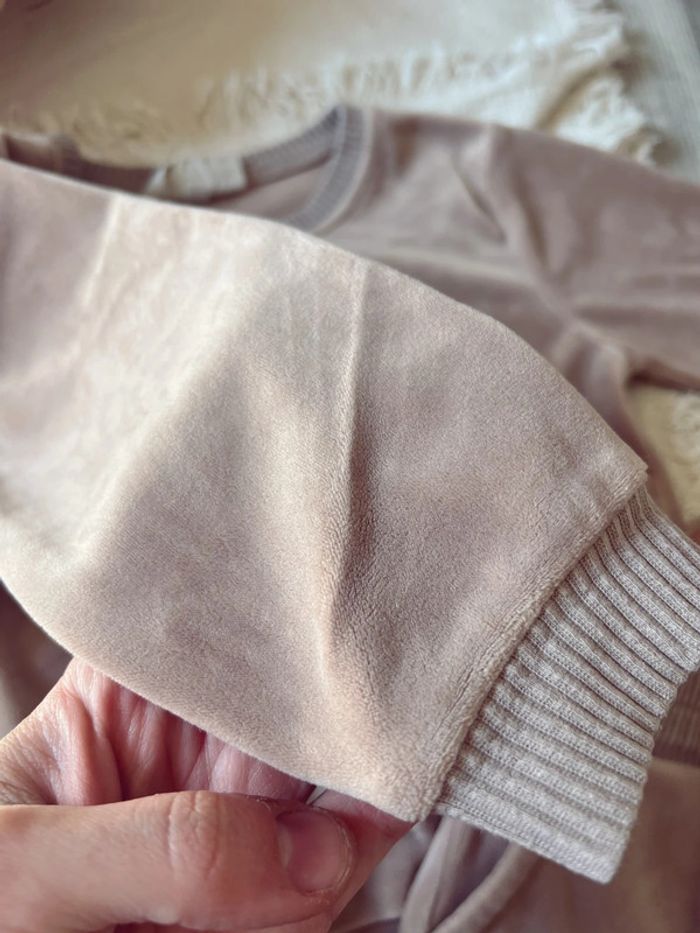 Ensemble gamin gamine mixte unisexe velours pêche beige - photo numéro 4