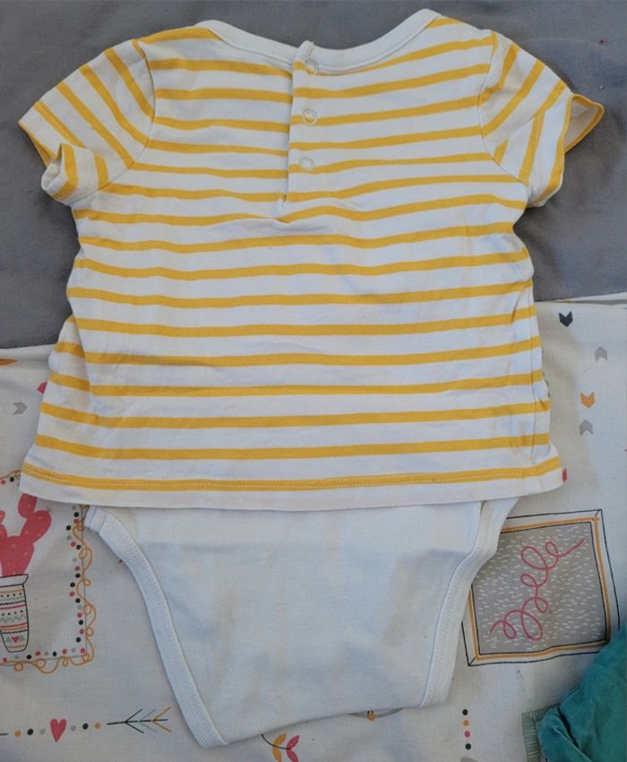 Ensemble t-shirt body + short 6 mois - photo numéro 3