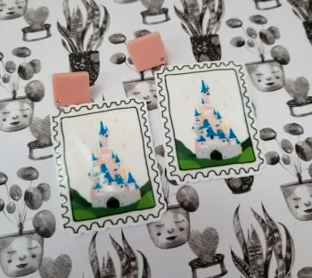 Boucles d'oreilles château de disneyland