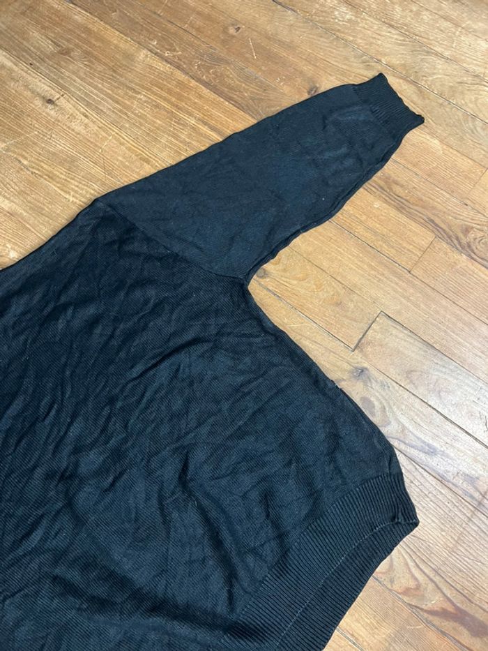 Pull vintage maille motifs rayures noir XXL - photo numéro 8