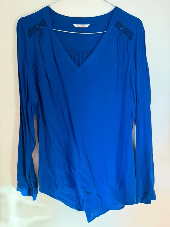 Chemisier bleu Camaïeu
