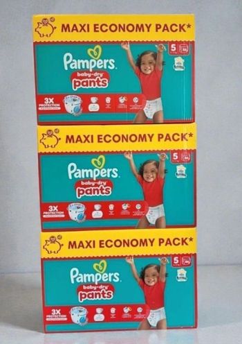 3 cartons de couches pampers pants taille 5