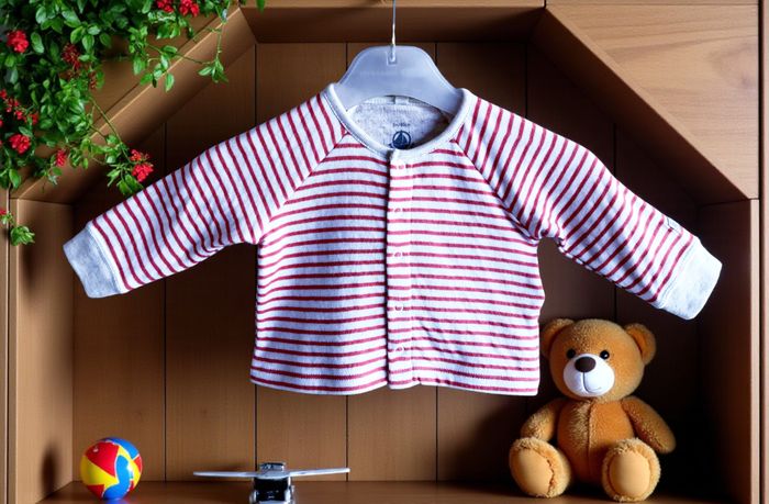PETIT BATEAU - NEW - ENSEMBLE 3P BÉBÉ STYLE MARIN - VESTE, PANTALON & DOUDOU 3M - photo numéro 7