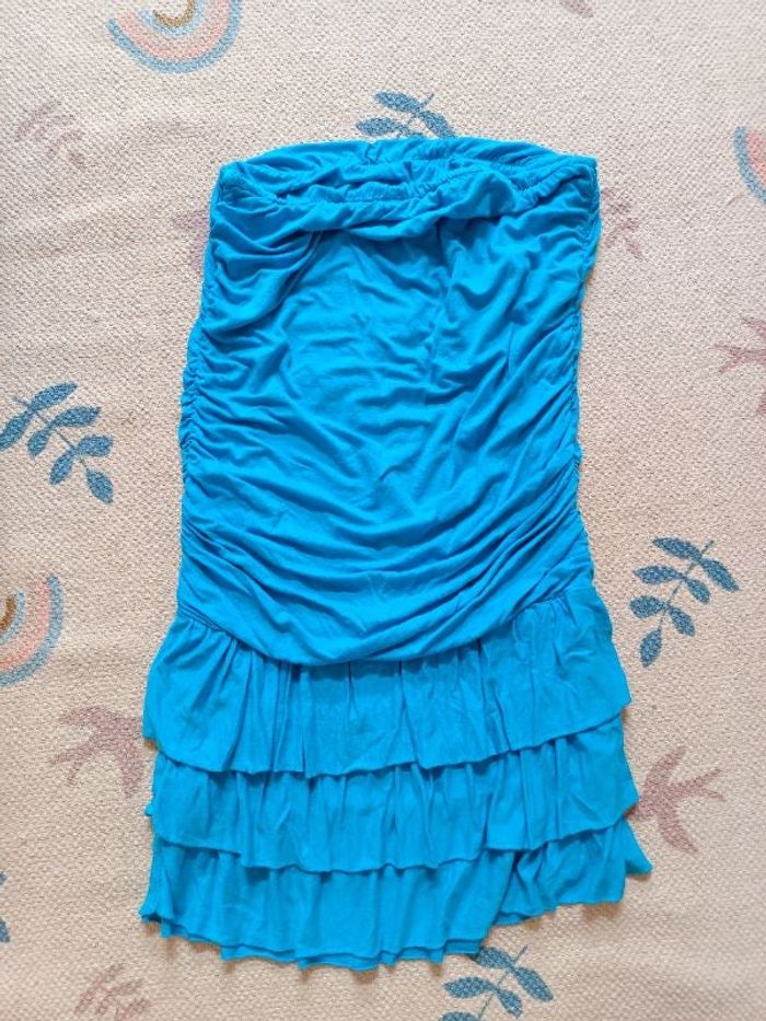 Robe courte bleue S dénudé