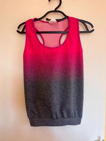 Debardeur de sport gris rose taille unique