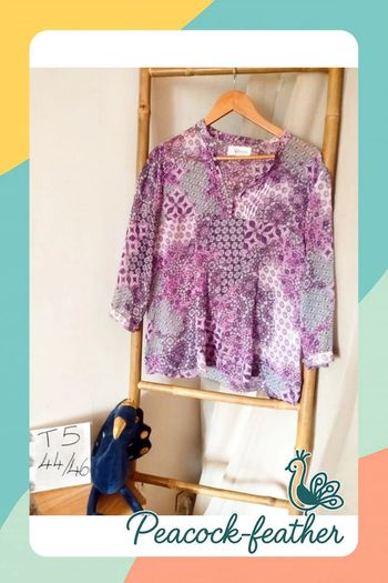 Blouse violette transparente T5 3/4