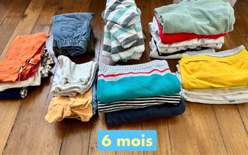 Lot 27 vêtements 6 mois mixte/garçon mi saison