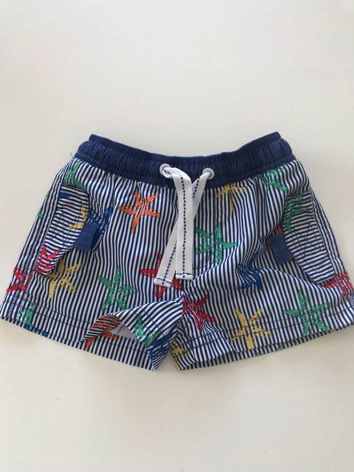 Short de bain bébé rayé marine 6M