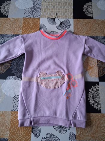 Robe sweat fille parme 5 ans