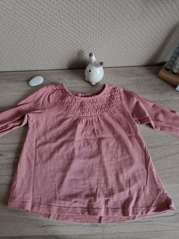 Haut manches longues avec joli col Okaïdi 4 ans vieux rose