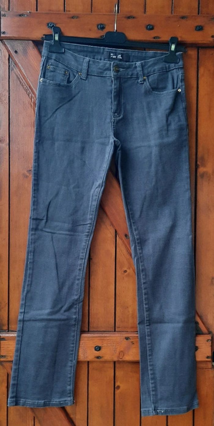 Jean gris femme, Just one, taille 40 - photo numéro 2