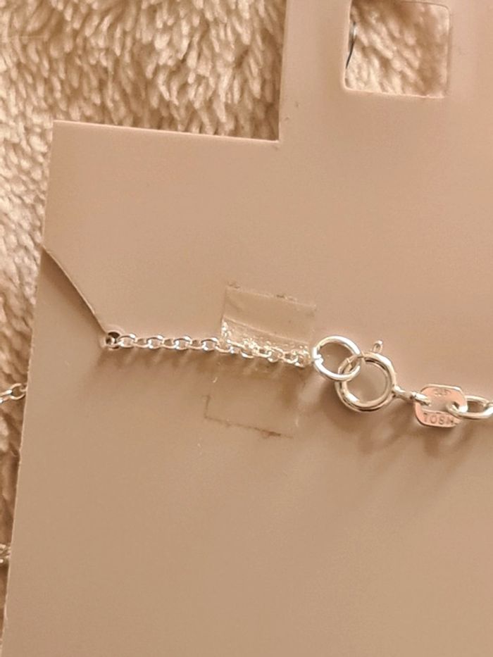 Bracelet en argent avec barrette strassée - photo numéro 5