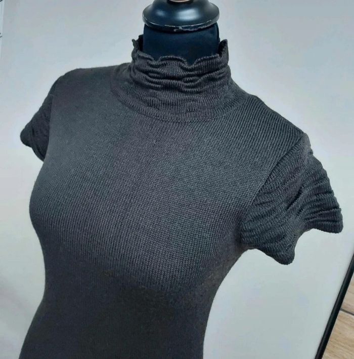 Magnifique robe pull marron Lola & Liza laine et mohair - photo numéro 3