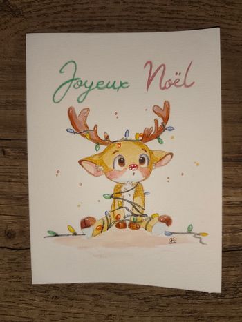 Carte de Noël renne modèle unique