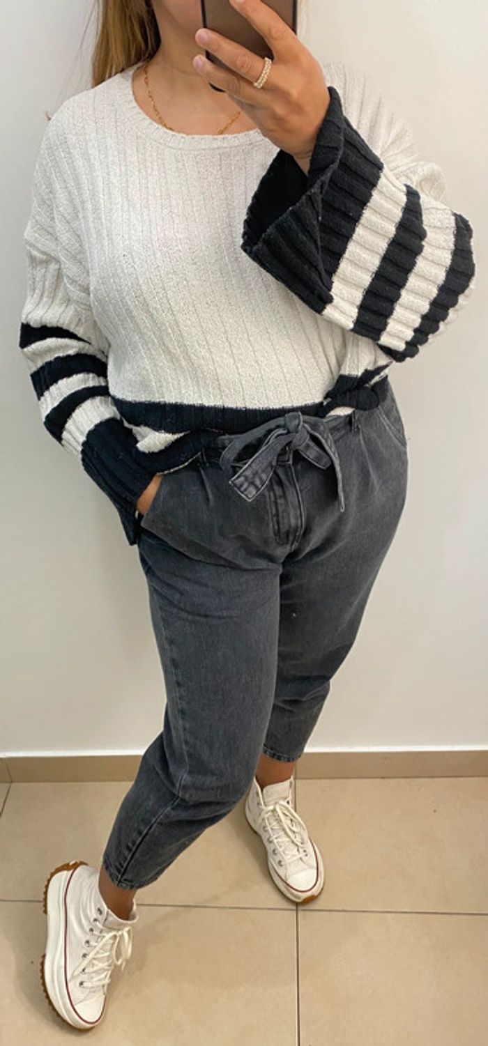 Superbe Pull Ample Bicolore Taille M Et Plus - photo numéro 2