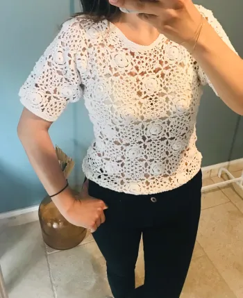Top Blanc Crochet S