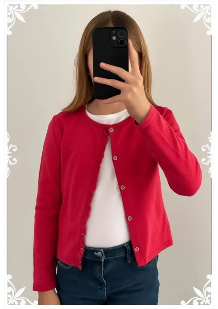 💖 Gilet enfant fuschia fille Lililotte – Taille 10 ans - photo numéro 2