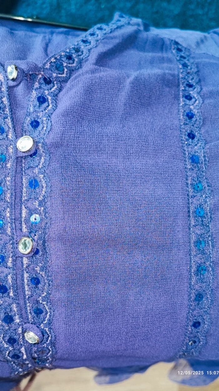 Chemise mousseline transparente violet T36 - photo numéro 6