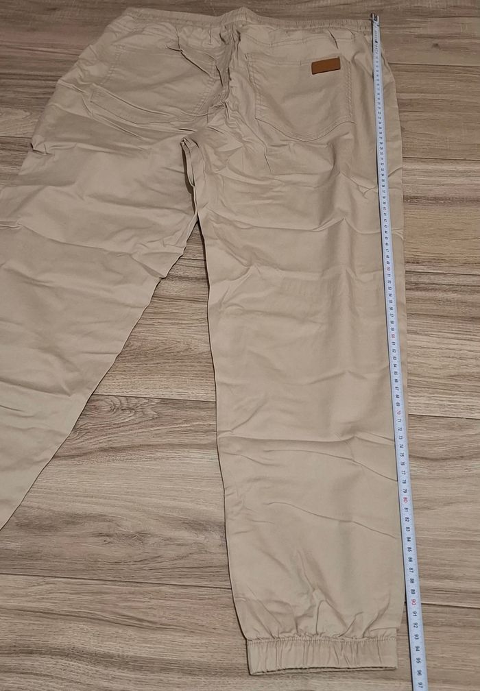 Pantalon cargo homme jogging survêtement décontracté élastique avec poches coupe classique beige - photo numéro 4