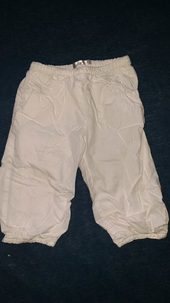 Pantalon doublé blanc, 9 mois.