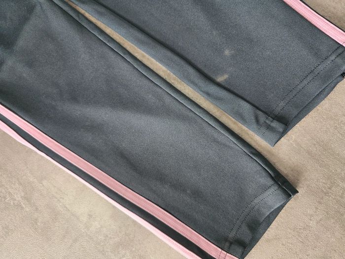 Pantalon jogging Adidas trackpant climacool gris anthracite bande rose taille M - photo numéro 7