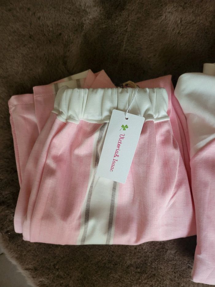 🌸 Ensemble de jogging rose & blanc - Taille unique 🌸 - photo numéro 3