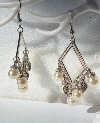 Boucles d’oreilles pendantes argentées