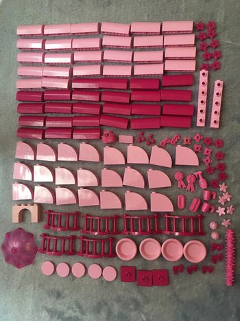 Lot de 170 pièces lego roses (magenta, dark pink, Bright pink