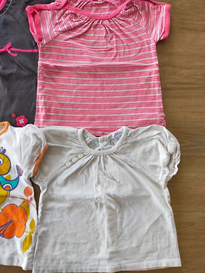 T shirts été fille manches courtes taille 12mois - photo numéro 2