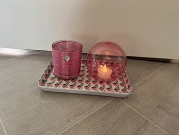 Décoration rose bougie + plateau