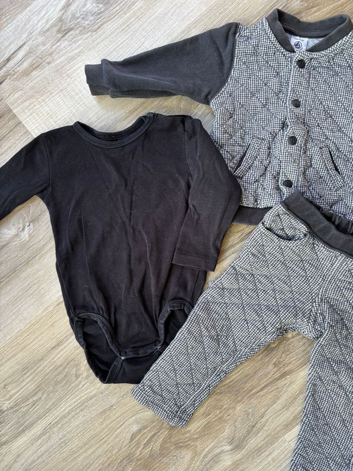Ensemble veste + pantalon +body garçon taille 12 mois - photo numéro 3