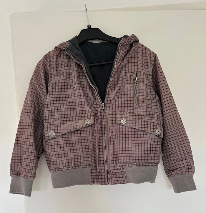 Petite veste réversible à carreaux 8 ans réversible