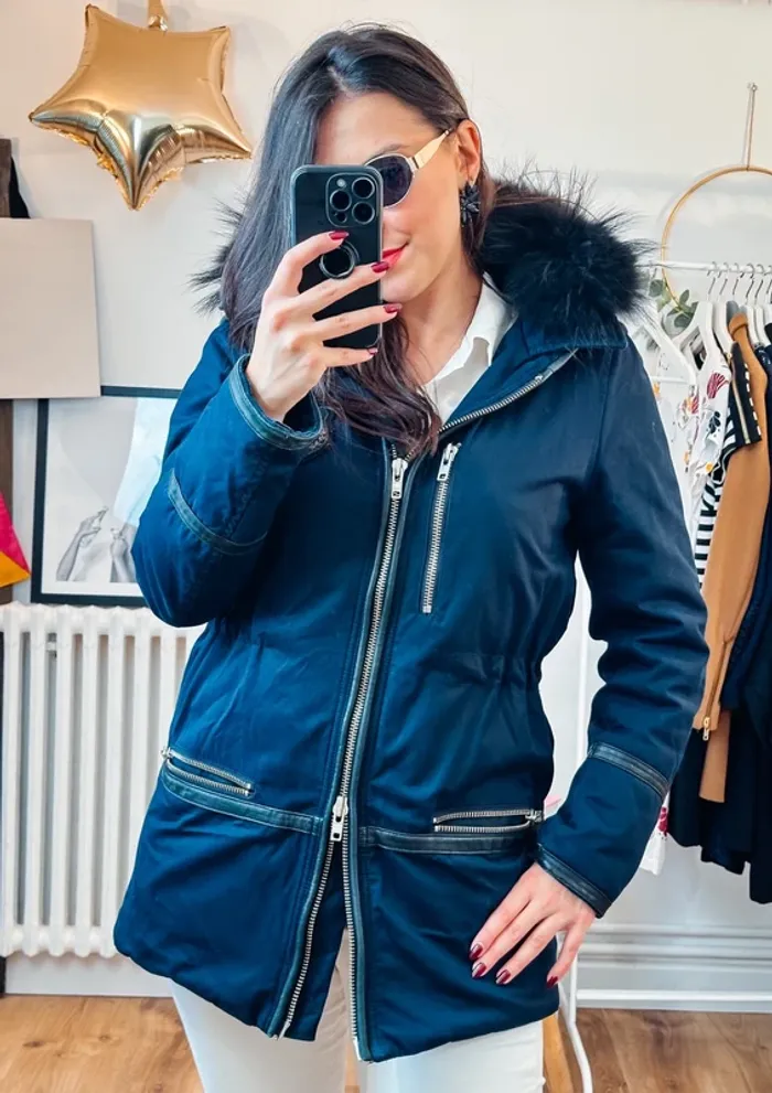Manteau The Kooples bleu marine taille 38 - photo numéro 2