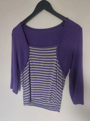Top manches 3/4 violet esprit Boléro 38