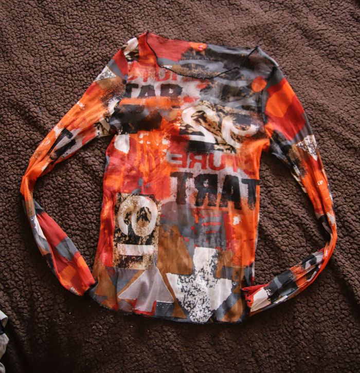T-shirt résille, manches longues