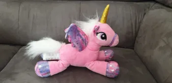 Peluche licorne rose ailée 25cm
