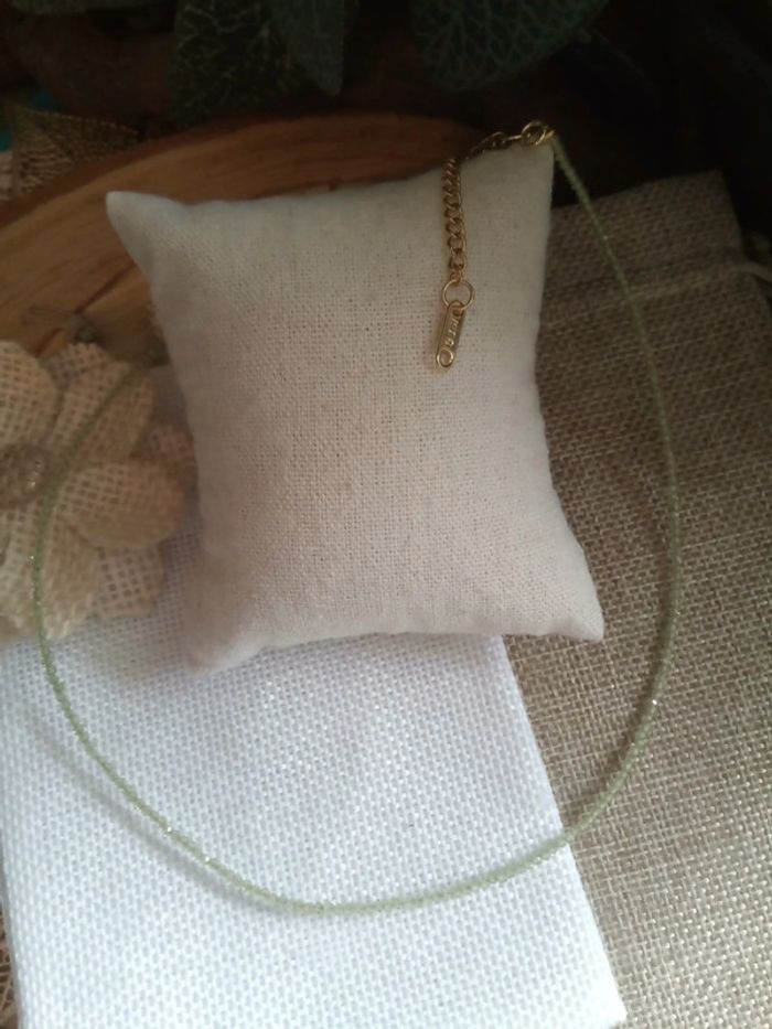 Collier en pierres fines d'olivine 💚. - photo numéro 2
