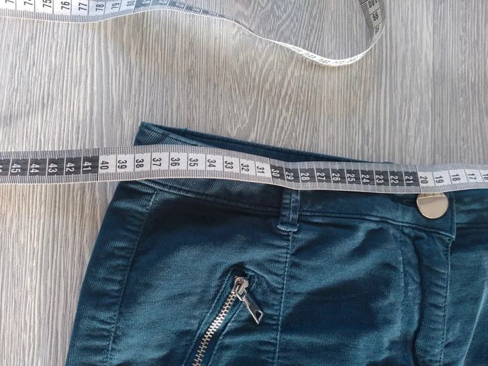 Pantalon breal velours bleu canard taille 38 - photo numéro 12