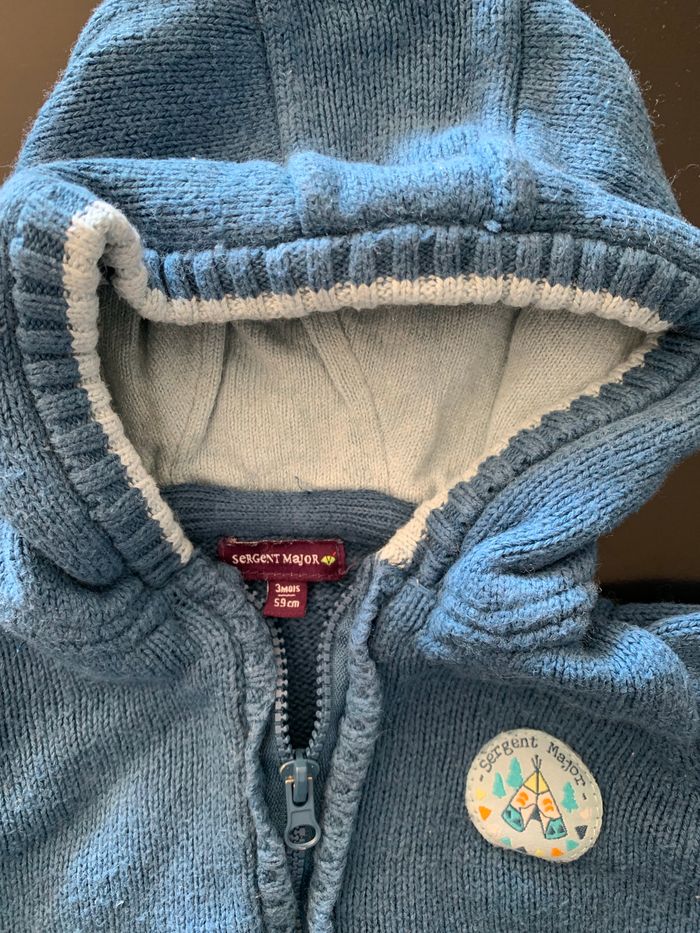 Lot 2 gilets chauds 3 mois Sergent Major & Obaïbi - photo numéro 3