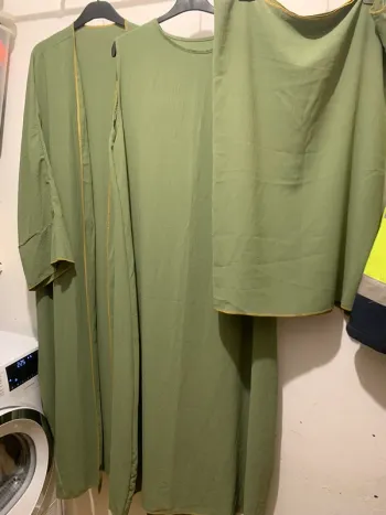 Ensemble 3 pièces kimono abaya foulard