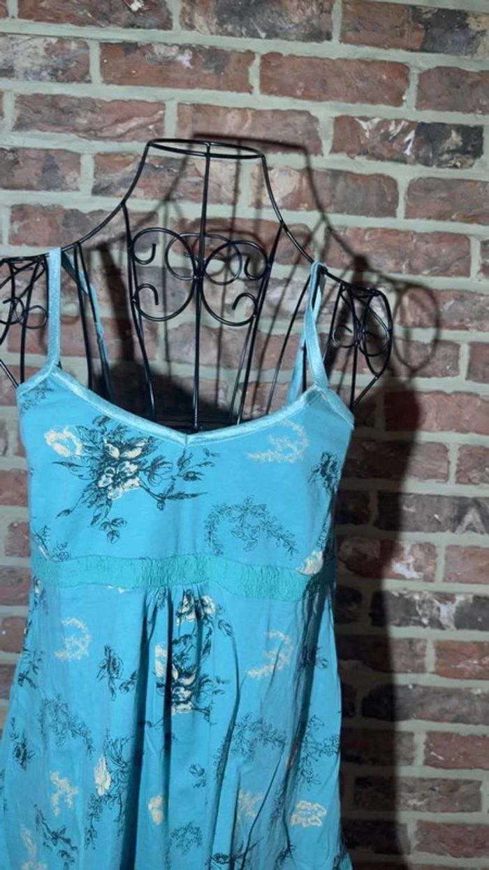 Top débardeur bleu à fleurs Taille S/M - photo numéro 4