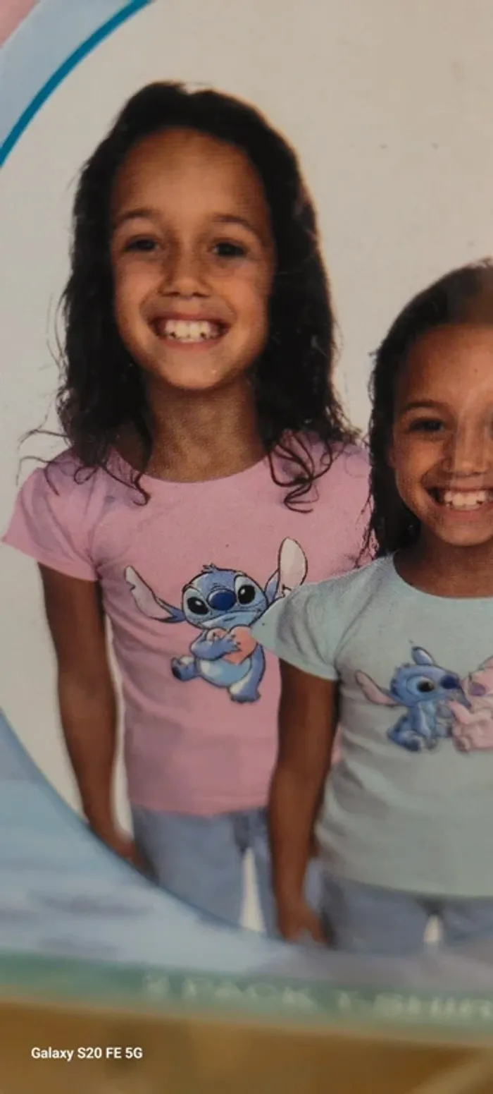 Lot 2 t-shirt fillette Lilo et Stitch Disney - photo numéro 4