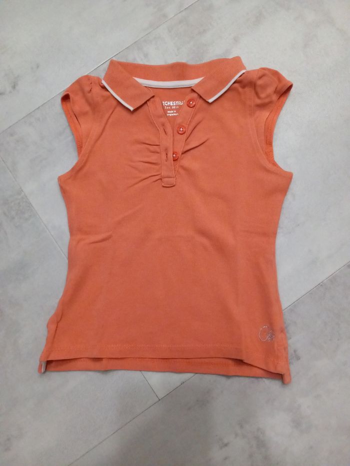 Lot de 2 polos fille 2 ans, manches courtes - photo numéro 2