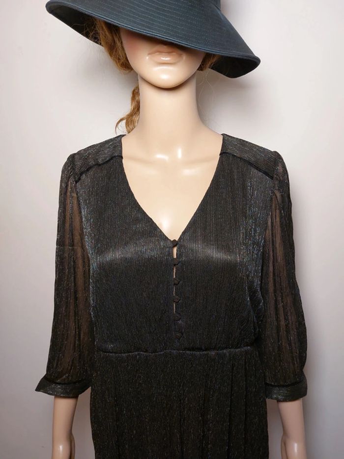 T.44 Robe Neuve soirée etiquette 59,95 eur noire et argentée - photo numéro 5