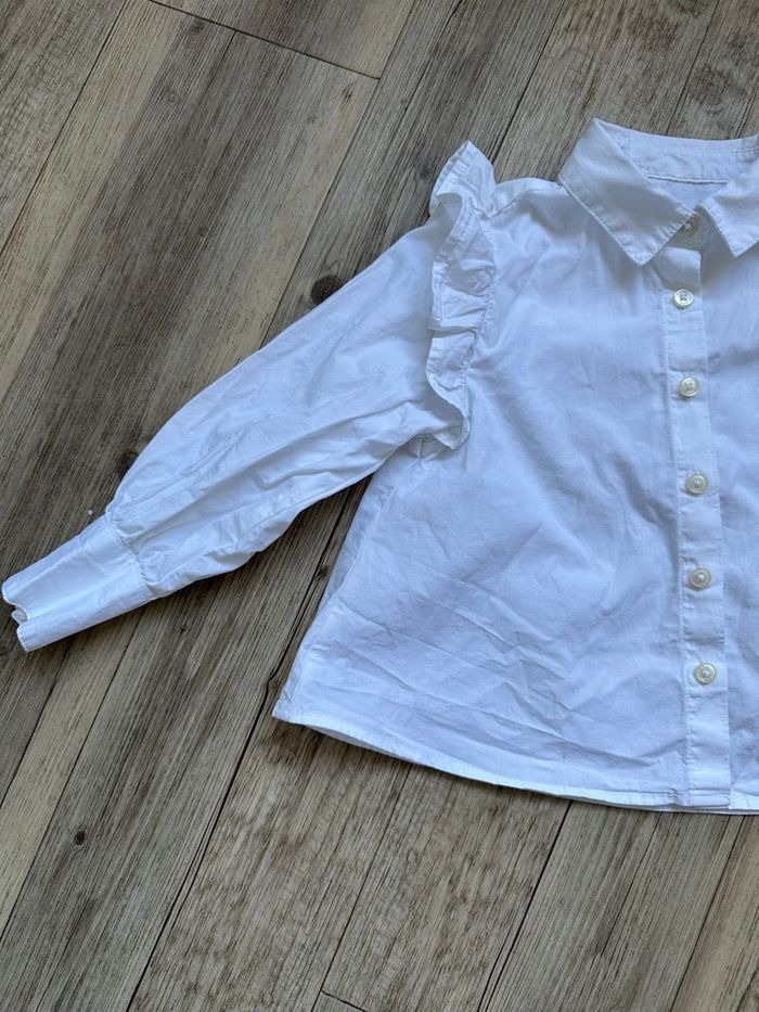 Chemise blanche à volant manche longue mango 5 ans - photo numéro 3