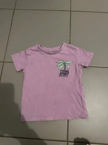 T shirt manche courte violet Gemo